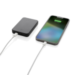 Powerbank van gerecycled plastic met twee poorten 5.000 mAh kleur zwart vijfde weergave