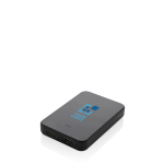 Powerbank van gerecycled plastic met twee poorten 5.000 mAh kleur zwart met afdrukgebied