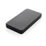 Powerbank van gerecycled plastic met indicator 10.000 mAh kleur zwart