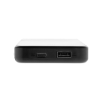 Powerbank van gerecycled plastic met indicator 10.000 mAh kleur zwart vierde weergave