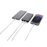 Powerbank van gerecycled plastic met indicator 10.000 mAh kleur zwart vijfde weergave