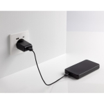 Powerbank van gerecycled plastic met indicator 10.000 mAh kleur zwart zesde weergave