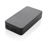 Milieuvriendelijke powerbank van 20.000 mAh met 3 oplaadpoorten kleur zwart