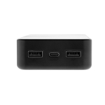 Milieuvriendelijke powerbank van 20.000 mAh met 3 oplaadpoorten kleur zwart vierde weergave