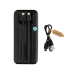 Powerbank met geïntegreerde kabels en digitaal scherm 10.000 mAh kleur zwart derde weergave