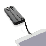 Powerbank met geïntegreerde kabels en digitaal scherm 10.000 mAh kleur zwart vierde weergave