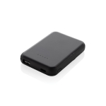 Draadloze magnetische powerbank van gerecycled plastic 5.000 mAh kleur zwart