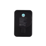 Draadloze magnetische powerbank van gerecycled plastic 5.000 mAh kleur zwart derde weergave