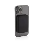 Draadloze magnetische powerbank van gerecycled plastic 5.000 mAh kleur zwart zesde weergave