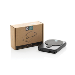 Draadloze magnetische powerbank van gerecycled plastic 5.000 mAh kleur zwart weergave met doos