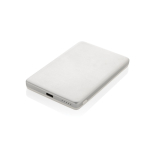 Powerbank met magnetische draadloze oplading en indicator 5.000 mAh kleur zilver