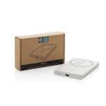Powerbank met magnetische draadloze oplading en indicator 5.000 mAh kleur zilver weergave met doos