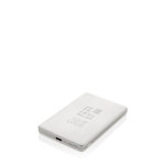 Powerbank met magnetische draadloze oplading en indicator 5.000 mAh kleur zilver met afdrukgebied