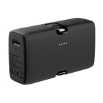 Powerbank van gerecycled plastic met laadindicator en 20W kleur zwart