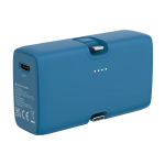 Powerbank van gerecycled plastic met laadindicator en 20W kleur blauw