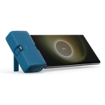 Powerbank van gerecycled plastic met laadindicator en 20W kleur blauw derde weergave