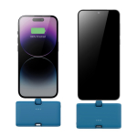 Powerbank van gerecycled plastic met laadindicator en 20W kleur blauw vijfde weergave