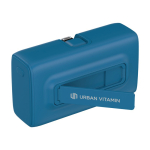 Powerbank van gerecycled plastic met laadindicator en 20W kleur blauw achtste weergave