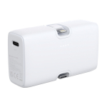Powerbank van gerecycled plastic met laadindicator en 20W kleur wit