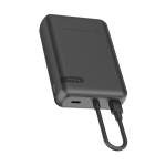 Powerbank met dubbele gelijktijdige lading met vermogen van 20W kleur zwart vierde weergave