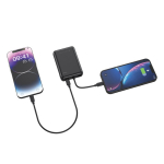 Powerbank met dubbele gelijktijdige lading met vermogen van 20W kleur zwart vijfde weergave