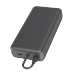 Milieuvriendelijke powerbank voor 2 apparaten met laadindicator 20W kleur zwart vierde weergave