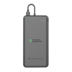 Milieuvriendelijke powerbank voor 2 apparaten met laadindicator 20W kleur zwart weergave met logo