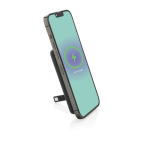 Magnetische bamboe powerbank met draadloos opladen 5.000 mAh kleur zwart vijfde weergave