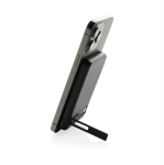 Magnetische bamboe powerbank met draadloos opladen 5.000 mAh kleur zwart zevende weergave