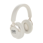 Over-ear koptelefoon met supraaurale vorm en ruisonderdrukking kleur wit weergave met logo