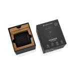 Speaker van gerecyclede materialen met ingebouwde microfoon kleur zwart weergave met doos