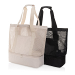 Elegante 2-in-1 koelrugtas van RPET met PEVA-voering van 20L kleur zwart algemene weergave