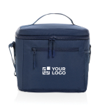 Koelbox met stevige bovenhandgreep en schouderband 10L kleur marineblauw met afdrukgebied