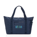 XL thermotas van RPET met twee handvatten en schouderband 30L kleur marineblauw met afdrukgebied