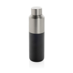 Thermofles van gerecycled staal met lekvrije dop 600ml kleur zwart