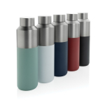 Thermofles van gerecycled staal met lekvrije dop 600ml kleur wit algemene weergave
