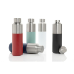 Thermofles van gerecycled staal met lekvrije dop 600ml kleur wit