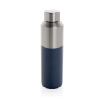 Thermofles van gerecycled staal met lekvrije dop 600ml kleur marineblauw