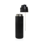 Dubbelwandige fles van gerecycled roestvrij staal 700ml kleur zwart tiende weergave
