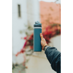 Dubbelwandige fles van gerecycled roestvrij staal 700ml kleur zwart