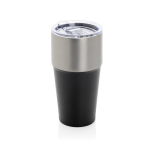 Antilek thermobeker van gerecycled roestvrij staal 500ml kleur zwart