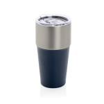 Antilek thermobeker van gerecycled roestvrij staal 500ml kleur marineblauw