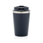 Ecologische dubbelwandige thermische mok met lekvrij deksel 350 ml kleur blauw vierde weergave