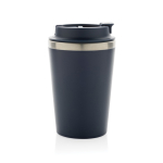 Ecologische dubbelwandige thermische mok met lekvrij deksel 350 ml kleur blauw vijfde weergave