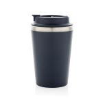 Ecologische dubbelwandige thermische mok met lekvrij deksel 350 ml kleur blauw zesde weergave