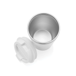 Ecologische dubbelwandige thermomok met lekvrije deksel 350ml kleur wit zevende weergave