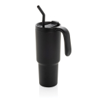 Antilek thermobeker van gerecycled roestvrij staal 900ml kleur zwart