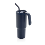 Antilek thermobeker van gerecycled roestvrij staal 900ml kleur marineblauw