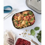 Lunchbox van roestvrij staal met bestek en band Black+Blum 1L kleur turkoois