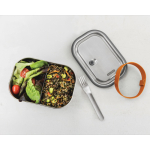 Lunchbox van roestvrij staal met bestek en band Black+Blum 1L
